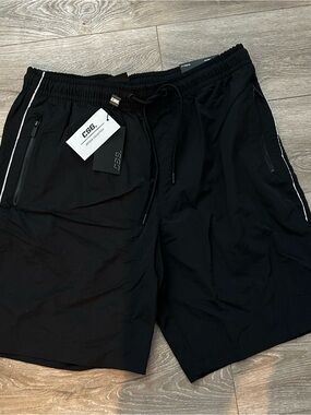 CSG Black Men's Athletic Shorts with Zip Pockets